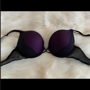 SelfExpressions Women’s Padded Pushup Underwire Purple&Blck Bra NWOT Size 36A